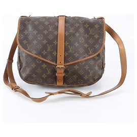 Louis Vuitton Monogram Saumur 35 Leather Shoulder Bag Brown