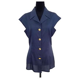 Gianni Versace Couture camicia navy blue 1990s Blu navy