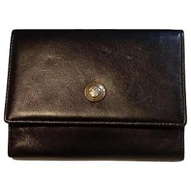 Donatella Versace Medusa Snap Wallet Black