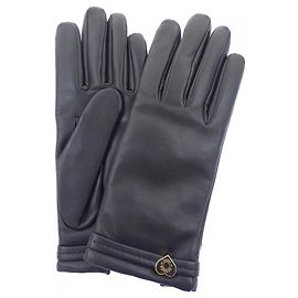 Luvas de pele de cordeiro pretas Hermès Preto