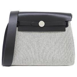 Hermès Borsa a tracolla Hermes Herbag Zip Nero Crudo