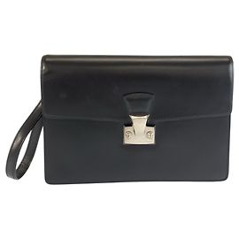 Clutch de couro preto Cartier Pasha Preto