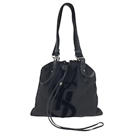 Yves Saint Laurent Rive Gauche Vintage Kahala Kordelzug-Tasche Schwarz