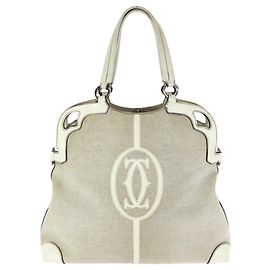 CARTIER Marcello de Cartier Off-White Tote Bag Eggshell