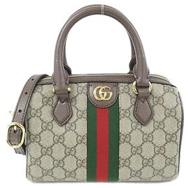 Bolso Boston Ophidia Gucci Castaño Beige