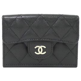 Chanel Timeless Classic Line AP0230 Tri-Fold Wallet Black