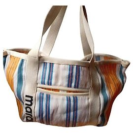 Sac cabas Isabel Marant à rayures multicolores Blanc Bleu Multicolore Orange