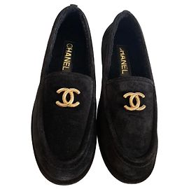 Mocassins Chanel en daim noir Noir