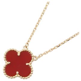 Colar Vintage Alhambra Van Cleef & Arpels Vermelho Dourado