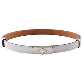 Hermès Cinturón Kelly Hermes en blanco Blanco