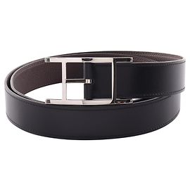 Hermès Cinturón reversible Hermes Cantin 32 Chocolate Castaño Negro