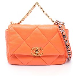 Bolsa Chanel 19 Dixneuf Matelassé Laranja