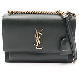 Bolsa de ombro em couro verde Yves Saint Laurent Verde