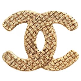 Broche Chanel Coco Mark plaquée or Doré
