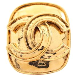 Broche Rectangle Chanel Coco Mark Doré
