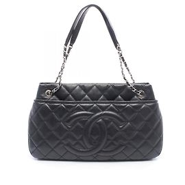 Borsa Tote Chanel Matelassé Coco Mark Nero