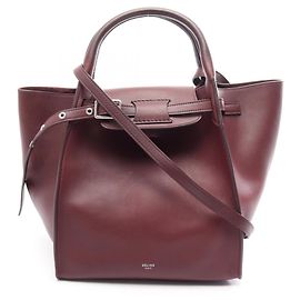 Céline Celine Big Bag Small con Correa Larga Burdeos
