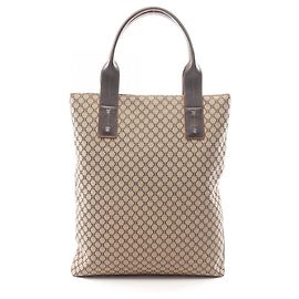 Céline Bolsa Tote Celine Macadam Marrom Bege