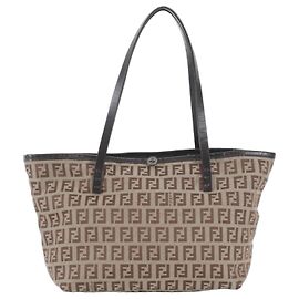 Fendi Zucchino Ledertasche Braun