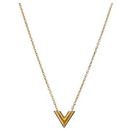 Collar Essential V LOUIS VUITTON Oro M61083 LV Auth bs36156 Dorado