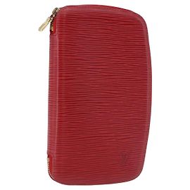 LOUIS VUITTON Epi Agenda Geod Wallet Red M63877 LV Auth 191385 Rouge