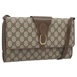 Borsa a Spalla GUCCI GG Supreme PVC Beige Oro Auth BA14372 Beige D'oro