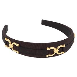 Fermaglio per capelli Salvatore Ferragamo Katyusha Canvas Marrone Auth BA14430A Marrone