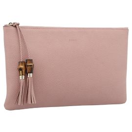 Pochette GUCCI Bamboo en cuir Outlet Rose Or 449653 Auth 192804A Rose Autre