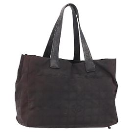 CHANEL Neue Travel Tote Bag Nylon Schwarz CC Auth gh2153 Schwarz