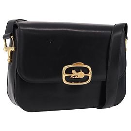 Céline Borsa a Spalla CELINE in Pelle Nera e Oro Auth bs36178A Nero D'oro