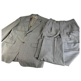 Vintage Dior Men’s Wool Blend Blazer Light Grey Stripe XL Grey
