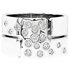 Anel Dinh Van "Seventies" em ouro branco e diamantes. Outro