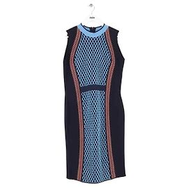 Versace Navy Blue Wool Dress Navy blue
