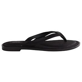 Autre Marque A.EMERY Black Leather Flip Flops Black