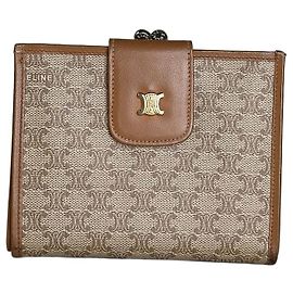 Céline Cartera Vintage Celine Macadam Monogram Canvas Beige Marrón Beige