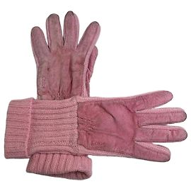 Chloé Luvas Vintage Chloe de camurça e malha rosa Rosa