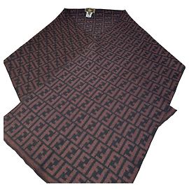 Chal Vintage Fendi FF Monogram Granate Negro Burdeos