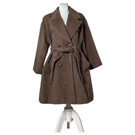 Vintage Givenchy Wool Blend Coat Brown Gold M Brown