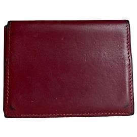 Hermès Tarjetero de cuero vintage Hermes Rojo Roja
