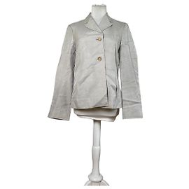 Céline Vintage Celine Seidenblazer Creme Goldene Knöpfe M Beige