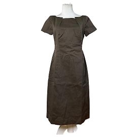 Salvatore Ferragamo Robe vintage Ferragamo en coton stretch marron M Marron
