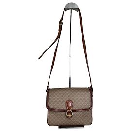 Céline Borsa a tracolla Vintage Celine in tela monogramma Beige Marrone Oro Beige