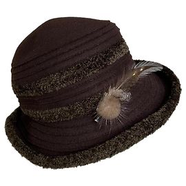 Vintage Givenchy Wool Felt Hat Dark Brown Olive Green Green