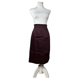 Céline Vintage Celine Wool Blend Skirt Burgundy M Dark red