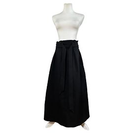 Giorgio Armani Vintage Armani Maxi Skirt Black Silver Zip M Black