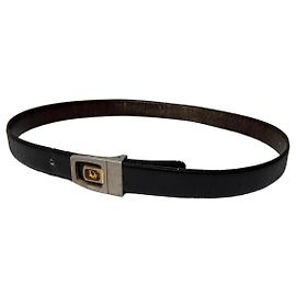Vintage Dior Ledergürtel Schwarz Silber Gold Schwarz