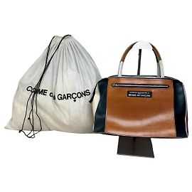 Tote de cuero reversible vintage Comme Des Garcons Marrón Teal Rojo Castaño