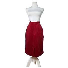 Falda de pana de algodón vintage Dior Roja M Roja