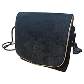 Bolso de hombro de ante en Yves Saint Laurent YSL Opium Negro