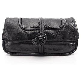 Loewe Twisted Knot Second Bag Clutch Handbag Black